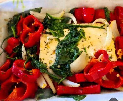 Ofenkäse mit Gemüse